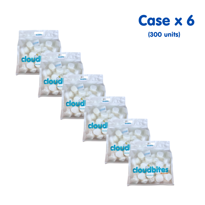 Cloudbites | Toasters | Case x 6 bags | Each bag x 50 units | Total 300 units | Individually Wrapped