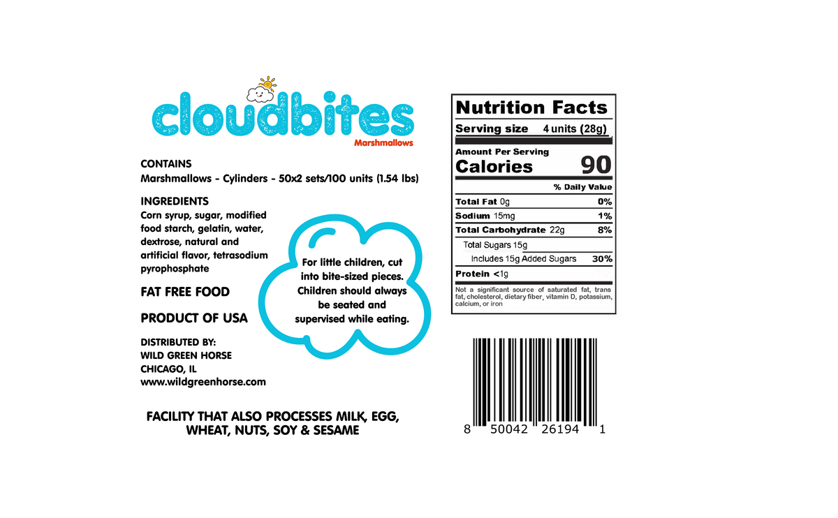 Cloudbites | Cylinder | Bag x 50 sets (100 units) | Individually wrapped