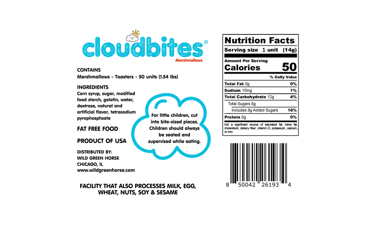 Cloudbites | Toasters | Bag x 50 units | Individually Wrapped