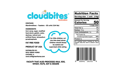 Cloudbites | Toasters | Bag x 50 units | Individually Wrapped